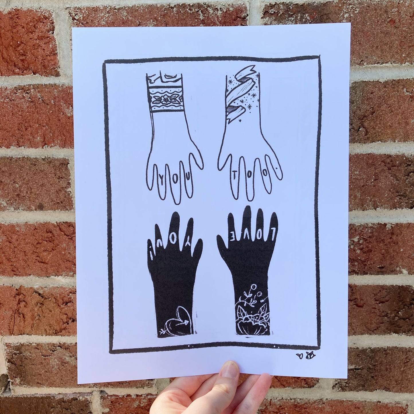 "finger tattoos" - print (double-sided)