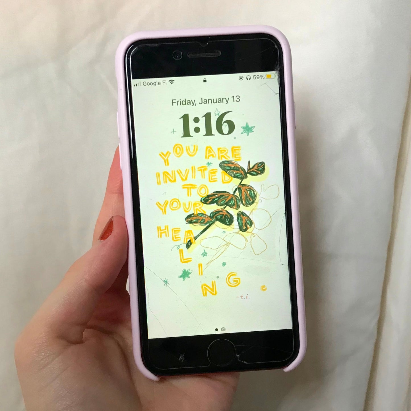 "you are invited to your healing" - lockscreen (download)