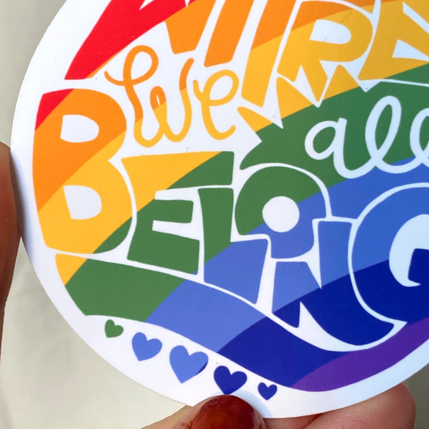"where we all belong" - sticker