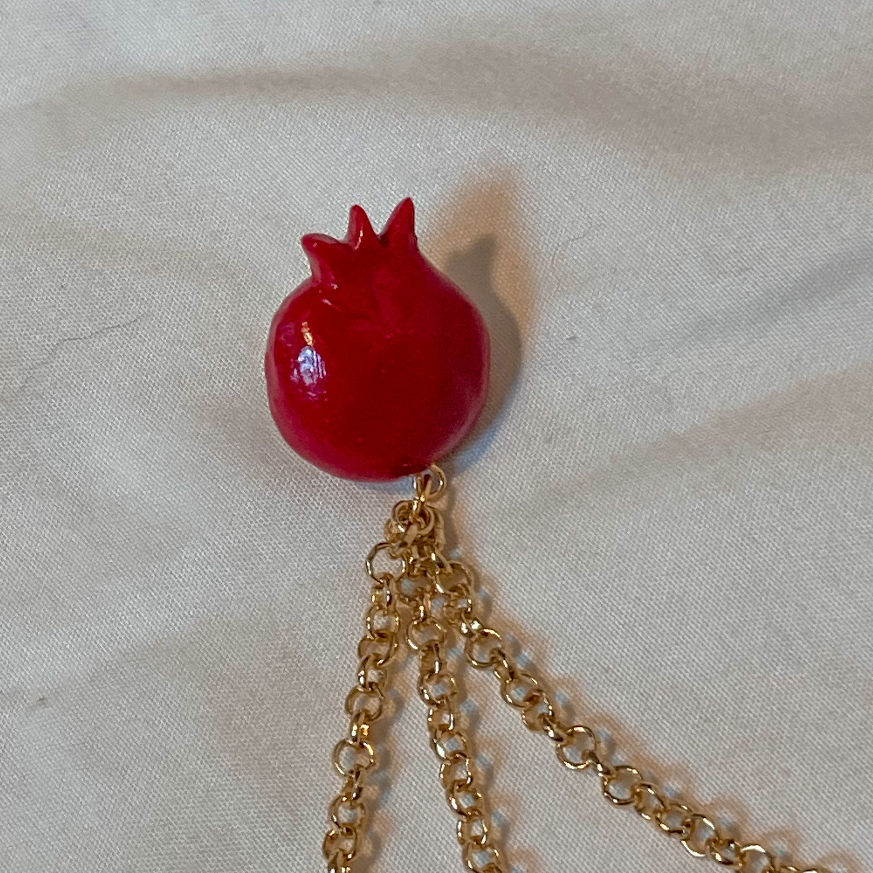 pomegranate lapel chain